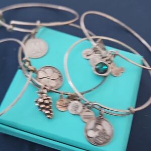 5 Alex and Ani Gold Charm Bracelets